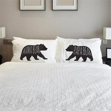 ONE BELLA CASA One Bella Casa 74523PCE59 Mama Bear Papa Bear Pillowcases; Black - Set of 2 74523PCE59